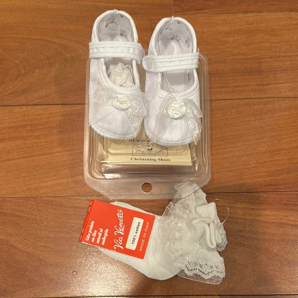 White Christening Shoes for Newborn